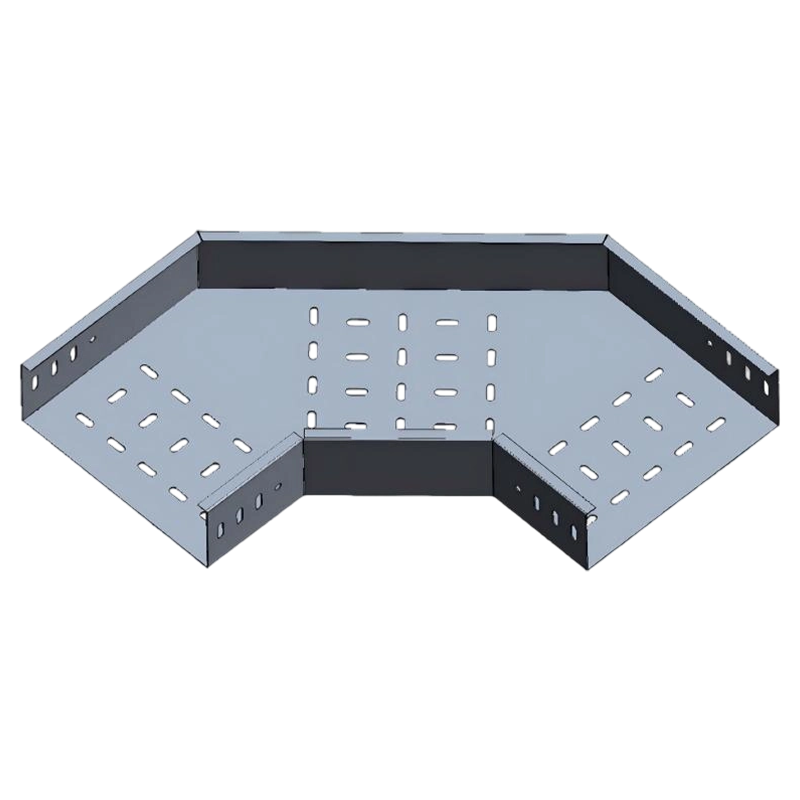 Chemin de câbles perforé horizontal 90° coude